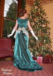 Santa on hanging moon with icicles. A Victorian Bustle Christmas Gown Butterick Pattern 3012 Edelweiss Patterns Blog