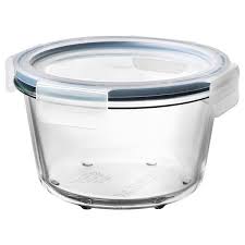 Ikea 365 Matlada Med Lock Rund Glas Plast Glas Ikea Plastic Food Containers Food Storage Organization Food Containers