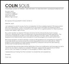 Assistant Principal Cover Letter Sample Cover Letter Templates Examples