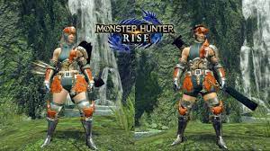 Monster Hunter Rise - Black Belt Armor & Defender Weapons - YouTube