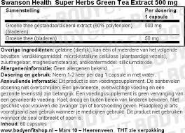 Il existe de très nombreuses variétés de thé vert (plus de 1500). Super Herbs Green Tea Extract 500mg Swanson