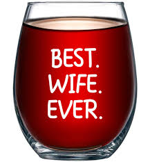 Gifts ideas for a wife: Wine Accessories Unique Romantic Gift Idea For Her Best Wife Ever Wine Glass 15oz Aunt Husband Or Kids Evening Mug Perfect Wedding Anniversary Or Valentines Gifts For Women Wife Grandma From A