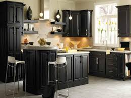 distressed black kitchen cabinets of