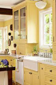 The bright color of yellow as your base cabinet will really brighten up your kitchen. Transform Your Kitchen With A Fresh Coat Of Paint Yellow Kitchen Cabinets Kitchen Cabinets Decor Kitchen Colors