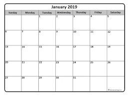 January Calendar Printable January 2019 Monthly Calendar Printable Free Printable Calendar Printable Calendar Pages Calendar Printables