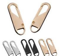 Best Sale Clothes Pull Tab Zipper Head Zinc Alloy Embossed Brand Logo  Custom Designer Metal Zipper Puller With Slider for Bags