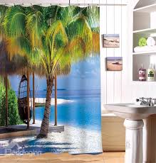 Super Fantastic Relaxing Seaside 3d Shower Curtain Shower Curtain Curtains Stylish Shower Curtain