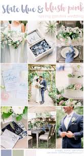 These spring wedding colors are a bit more unconventional, but they're irresistibly pretty. Beautifully Romantic Slate Blue Blush Pink Spring Wedding