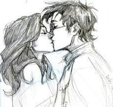 Resultado De Imagen Para Dibujos De Personas A Lapiz De Pinterest Harry And Ginny Harry Potter Drawings Kissing Drawing