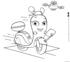 Select from 35870 printable coloring pages of cartoons, animals, nature, bible and many more. Scootio Wizzbang A Yellow Scooter With Blue Eyes Coloring Pages Printable