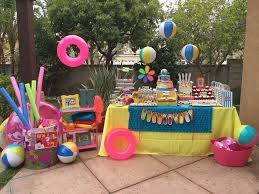 Summer Birthday Themes For Kids Swimming Pool Summer Party Summer Party Ideas Photo 2 Of 36 Pool Birthday Party Pool Party Kids Splash Party