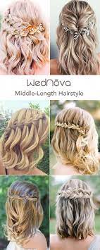 Chic Half Up Half Down Wedding Hairstyles Bohemian Soft Waves Medium Length With Hair Pi Short Wedding Hair Wedding Hair Half Bridesmaid Hair Medium Length