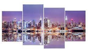 Sprüche und zitate auf leinwand als wanddekoration haben viele vorteile. Wandbild 4 Teilig Manhattan Skyline New York Usa Amerika Bild Leinwand Levandeo