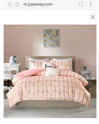 My New Comforter Set So Cute My Inspo Behind My Pink And Gold Room Board Comforter Sets Luxury Bedding Queen Comforter Sets
