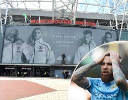 Take any eastbound service towards manchester piccadilly, before taking the metrolink to the stadium using the above directions. Manchester United Raise Intimidating Poster Outside Old Trafford Ahead Of Derby Sport Galleries Pics Express Co Uk