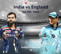 One day international, cricket match. India Vs England 2021 1st Odi India S Predicted Xi