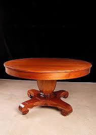 American Empire Style Round Mahogany Pedestal Table Made By Brown Simonds Boston 54 Antique Table Table Pedestal Table
