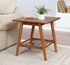 Mid Century Modern Side End Table Maple Brown Finish Square Accent Li Living Room Side Table Modern Side Table Living Room Wood Furniture Living Room