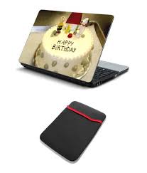 Laptop cake on a wood effect fondant base with an edible mouse and a message of your choice. Print Shapes Happy Birthday Cake Laptop Skin With Laptop Sleeve Buy Print Shapes Happy Birthday Cake Laptop Skin With Laptop Sleeve Online At Low Price In India Snapdeal