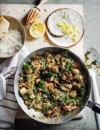 Mushroom Spinach Quinoa A Risottoa Sainsbury S Magazine Vegetarian Risotto Vegetarian Recipes Mushroom Recipes Vegan