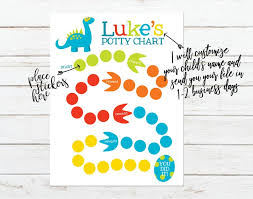 Custom Name Printable Dinosaur Theme Potty Training Chart Printable Sticker Chart Reward Chart For Preschooler Potty Training Sticker