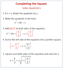 Make sure that you attach the plus or minus symbol to the. Solving Quadratic Equations By Completing The Square Examples Videos Worksheets Solutions Activities