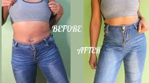 Transform Low Waist Jeans To High Waist Jeans Diy Youtube