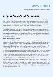 Sample paper for business studies class 12. Concept Paper About Accounting Essay Example