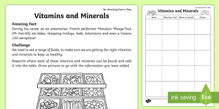 This worksheet originally published in learn science! Healthy Eating Vitamins And Minerals Worksheet Teacher Made