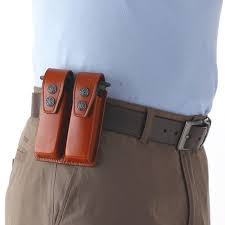 Double Mag Pouch Brown Leather Fits Most 9mm 40 45 Models Cheaper Than Dirt Kydex magazines holster mag carrier holders for taurus g2c 9mm.40 caliber charger port inside the waistband concealed carry.