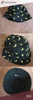 Hot Topic Pokemon Pikachu Bucket Hat Black Bucket Hat Cute Pikachu Pokemon Merchandise