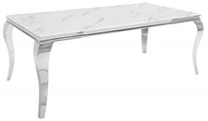 From 201 manufacturers & suppliers. Casa Padrino Designer Dining Table White Gray Silver 180 X 95 X H 75 Cm Rectangular Stainless Steel Kitchen Table With Digitally Printed Safety Glass In Marble Look Modern Baroque Furniture