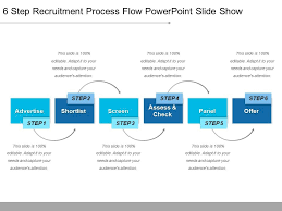 6 step recruitment process flow powerpoint slide show