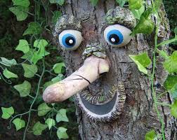 Tree Faces Outdoor Garden Ornament Tree Decorations Gifts Etsy Tree Faces Garden Ornaments Garden Statues