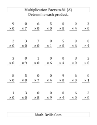The Multiplying 1 To 9 By 0 35 Questions Per Page A Math Worksheet Multiplication Facts Worksheets Multiplication Facts Multiplication