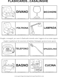 Flash Cards Delle Parti Della Casa Flashcard Imparare L Italiano Programma Scolastico