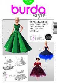 Schnittmuster barbie puppenkleider, burda style 8576. Patron De Vestido Ropa De Muneca Estilo Barbie Burda NÂº 7336 Nuevo Puppenkleidung Barbie Muster Barbie Kleider