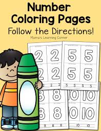 Coloring pages numbers for preschool