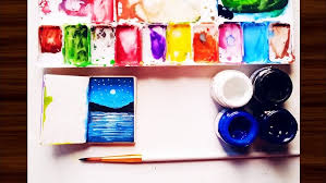 Easy Poster Colour Moonlight Painting