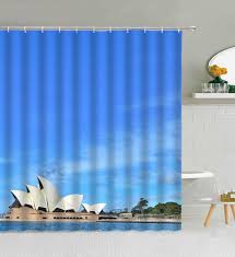 Even a toilet paper holder can add to the style of the space. Hot Sale Free Shiping World Famous Building City Scenery Shower Curtain Sydney Opera House Landscape Waterproof