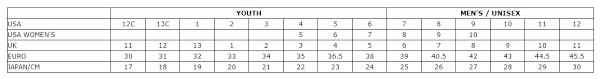 heelys size chart png