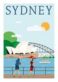 Sydney City Print This Size A4 210 X 297 Mm Or 8 X 10 Inches Other Sizes Size A3 Or 11 Retro Travel Poster Travel Posters Posters Australia
