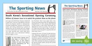 This newspaper report writing format, as the name suggests, is only for reference for the students of class 9 and class 10 studying under seba and nbse. Ks2 Winter Olympics 2018 Wagoll Example Newspaper Report