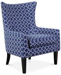 Furniture Brie Printed Fabric Accent Chair Reviews Chairs Furniture Macy S Blue Upholstered Chair Blue Accent Chairs Fabric Accent Chair