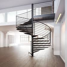 The stairs are one solid concrete form with wood boards placed on top for a polished look. China Factory Price Interior Wood Stairs Modern Spiral Staircase China Solid Wood Oak Wooden