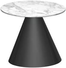 With a rustic style, this end table adds natural beauty and charm to your litton lane. Maida White Marble Small Round Side Table With Black Conical Base Cfs Furniture Uk