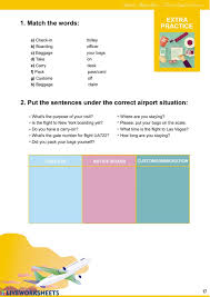 Travel English At The Airport Interactive Worksheet In 2020 Travel English School Subjects Interactive
