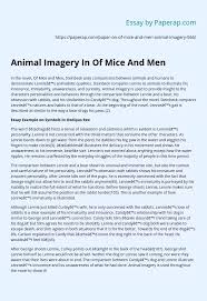 Curley's like alot of little guys. Animal Imagery In Of Mice And Men Essay Example