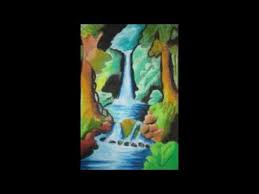 Air terjun juga memiliki keindahannya sendiri, air yang jatuh dari ketinggian tertentu membuat terbentuknya kabut di sekitarnya. Lukisan Air Terjun Simple Cikimm Com