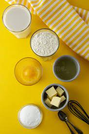 Collection by angela braunstein • last updated 3 weeks ago. Ingredients For Baking Pastry Or Dessert Butter Flour Eggs Milk Sugar Yellow Background Flat Lay Dessert Recipe Cooking Stock Image Image Of Homemade Yellow 144436217